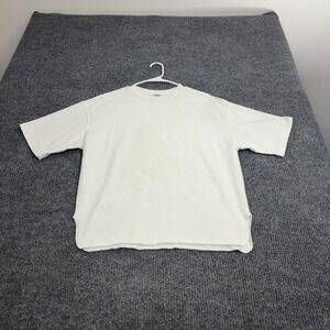 Jil Sander T Shirt Mens XL White Cotton Logo Back Oversized Luxury Streetwear
